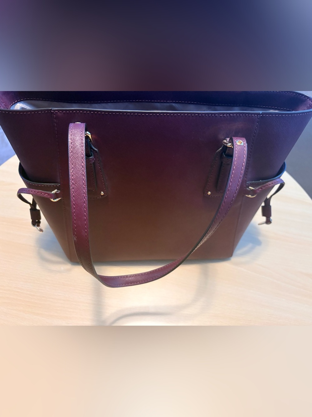 Michael Kors Purple Tote with Gold Hardware - Picture 5 of 8
